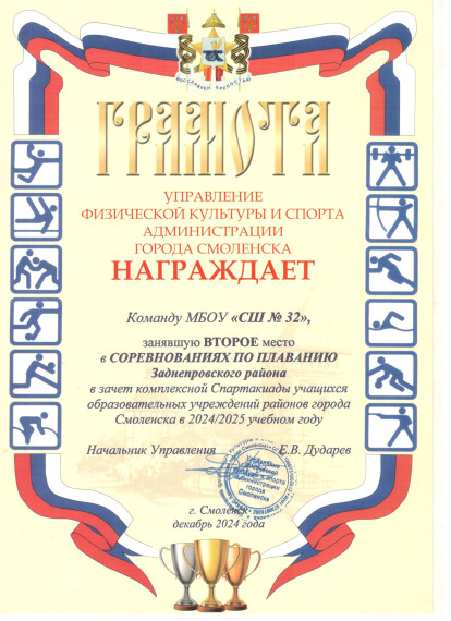 Поздравляем команду «МБОУ СШ № 32 им. С.А. Лавочкина» с результативным участием в соревнованиях по плаванию!.